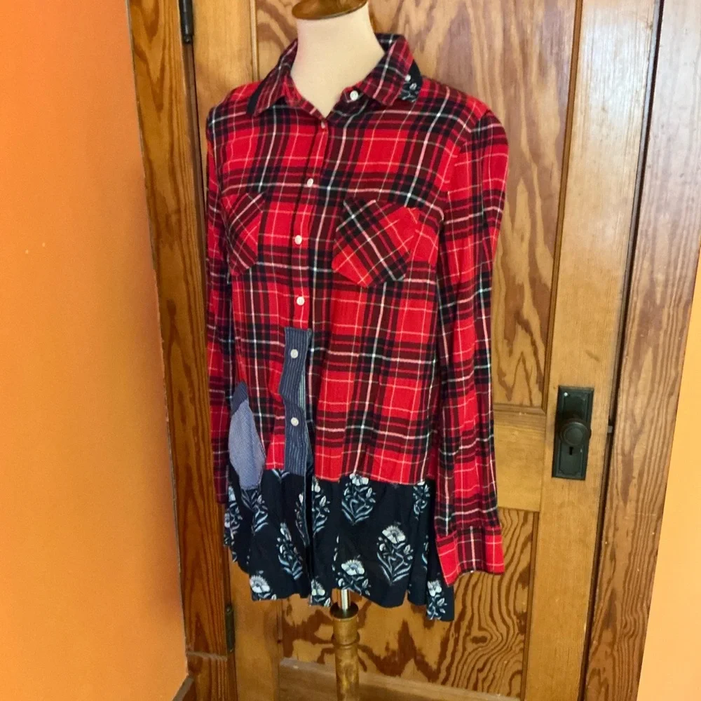 Merona Shabby Chic feminine ruffled flannel shirt - Picture 5 of 11